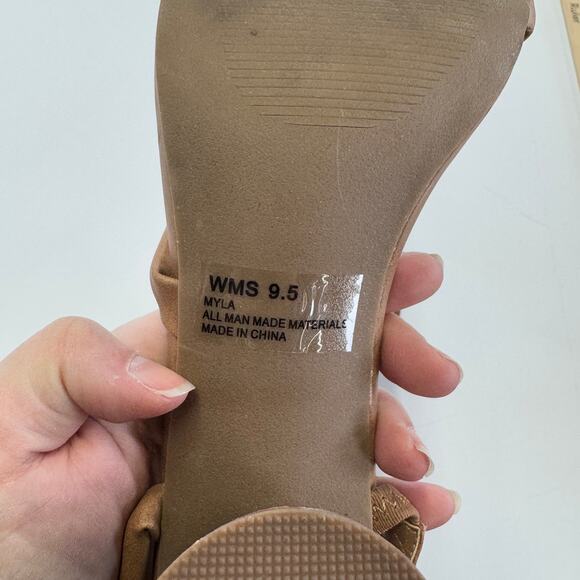 Dolce Vita Heels Womens 9.5 Brown Tan Myla Snakeskin Slip On Sandals - Picture 9 of 10